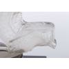 Mascotte Serre-Livres « Pintade » verre blanc socle sur base verre opalin noir de René LALIQUE