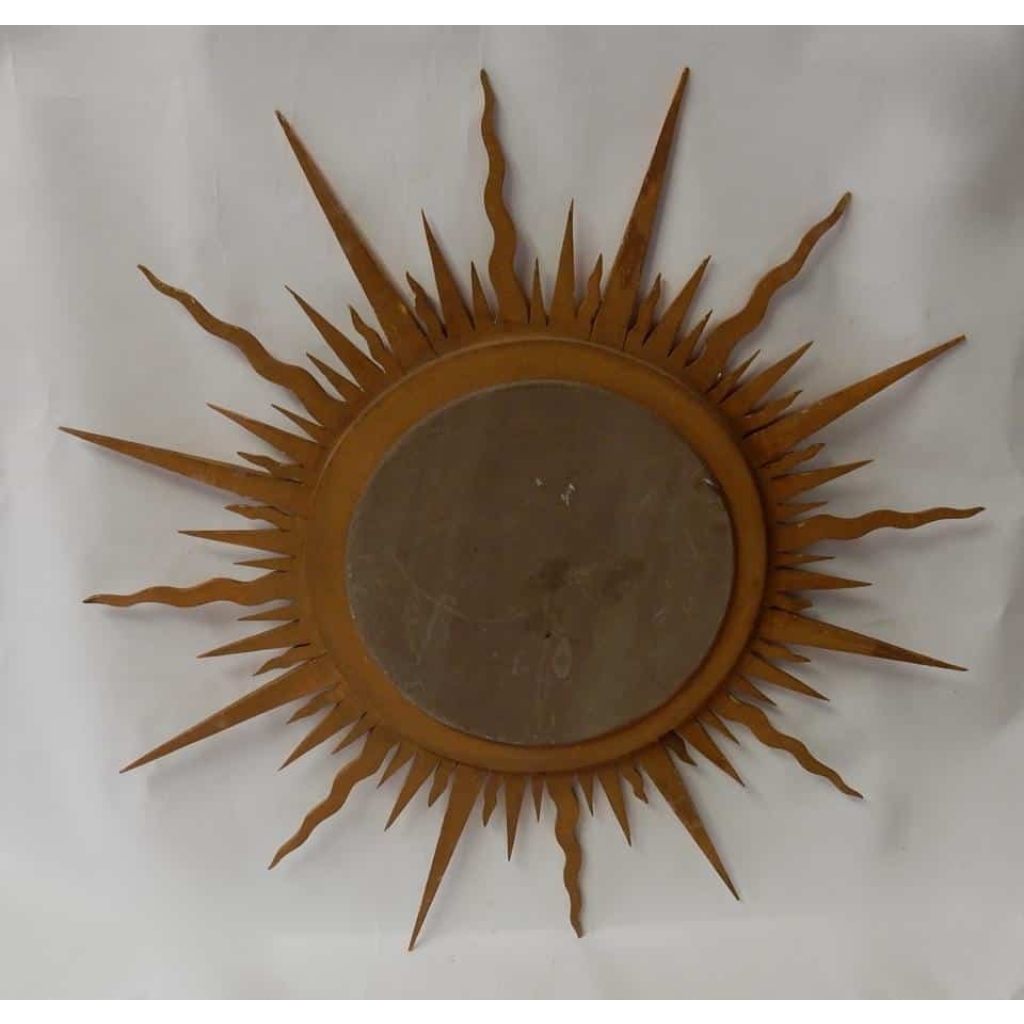 1950/70 ‘ Miroir Soleil Bois Doré Convexe Diamètre 87 Cm | Biron 1950/70 ‘ Miroir Soleil Bois Doré Convexe Diamètre 87 Cm