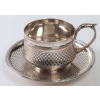 Grande tasse à chocolat argentée et guillochée signée Lapar XIXème | Biron Grande tasse à chocolat argentée et guillochée signée Lapar XIXème