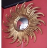 1950/70 ‘ Miroir Soleil Rayons Tournants Convexe, Bois Doré Diametre 58 Cm | Biron ||||||