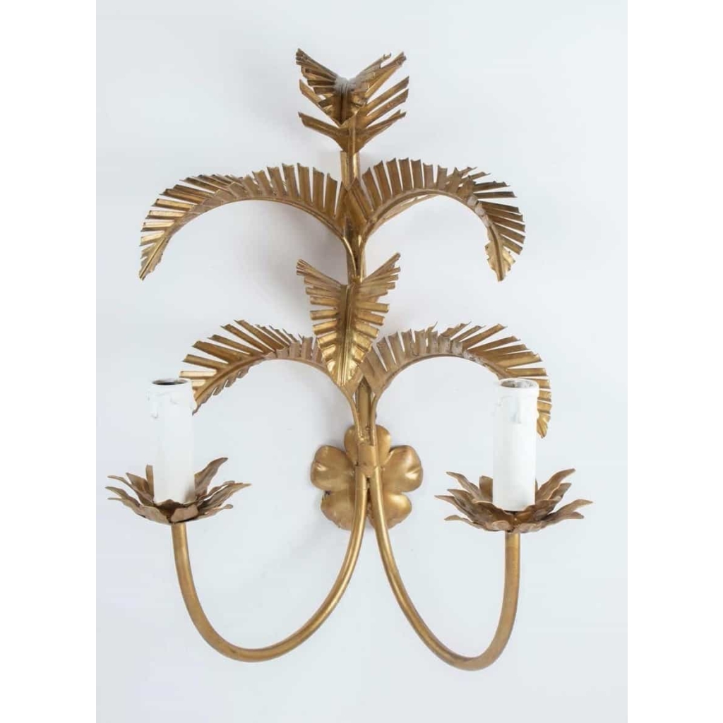 Paire d’Appliques « Palmier » maison FlorArt 1960 | Biron Paire d'Appliques "Palmier" maison FlorArt 1960