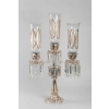 Une paire de candélabres en cristal à trois bras de lumière | Biron Une paire de candélabres en cristal à trois bras de lumière
