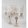 Une paire de candélabres en cristal à trois bras de lumière | Biron Une paire de candélabres en cristal à trois bras de lumière