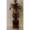 1970′ Lampe Ananas En Laiton Et Fer Oxydé Maison Jansen H 50 Cm