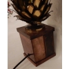 1970′ Lampe Ananas En Laiton Et Fer Oxydé Maison Jansen H 50 Cm