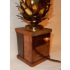 1970′ Lampe Ananas En Laiton Et Fer Oxydé Maison Jansen H 50 Cm