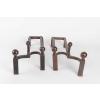 Paire de Chenet en bronze patiné époque Napoléon III 19e siècle