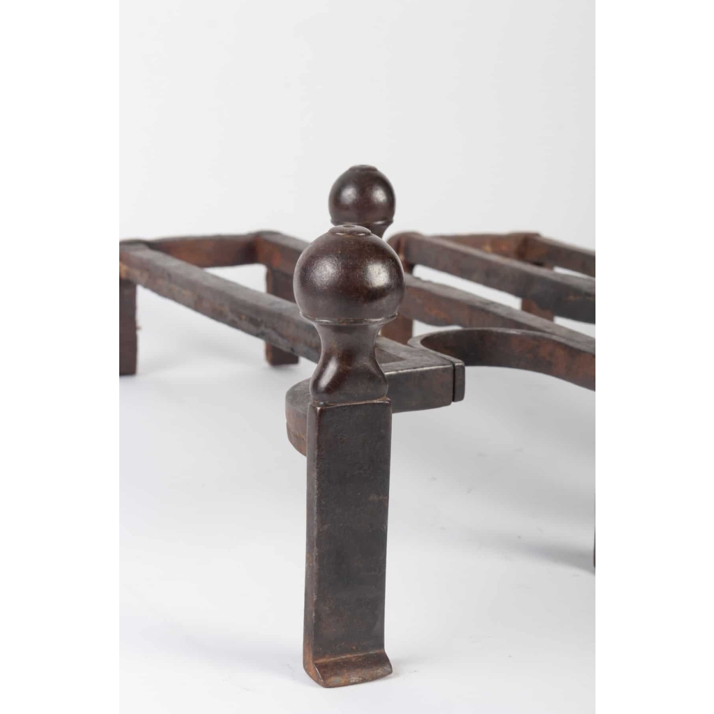 Paire de Chenet en bronze patiné époque Napoléon III 19e siècle