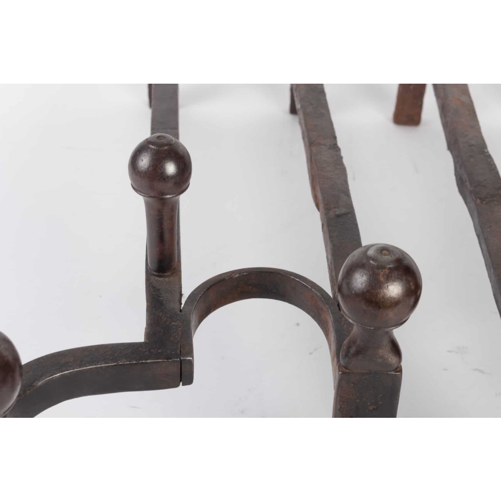 Paire de Chenet en bronze patiné époque Napoléon III 19e siècle