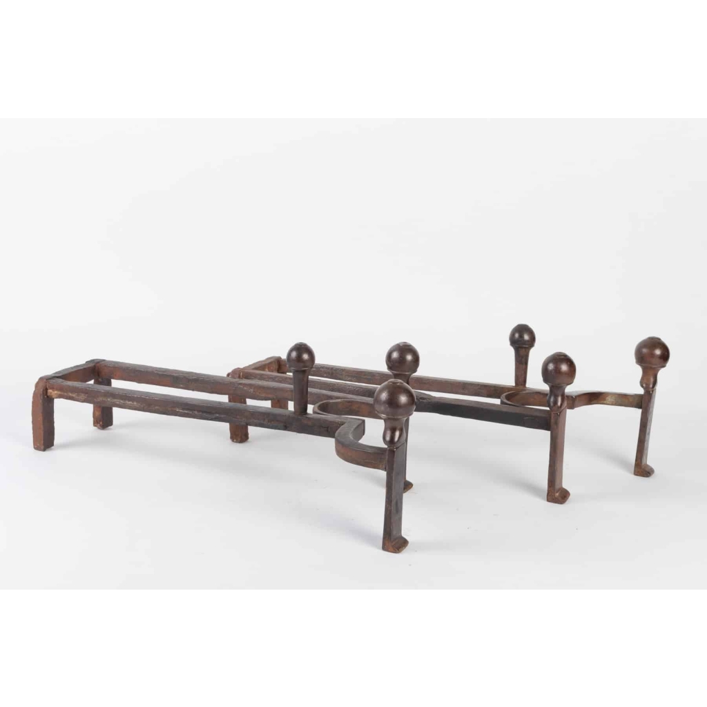 Paire de Chenet en bronze patiné époque Napoléon III 19e siècle