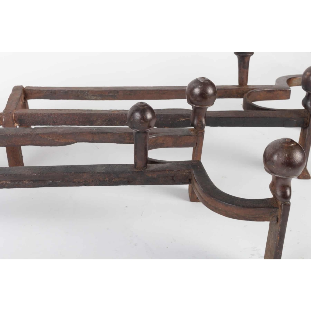 Paire de Chenet en bronze patiné époque Napoléon III 19e siècle
