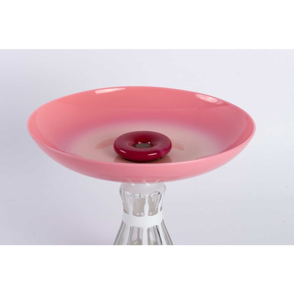 Coupe en overlay rose 1840 | Biron Coupe en overlay rose 1840
