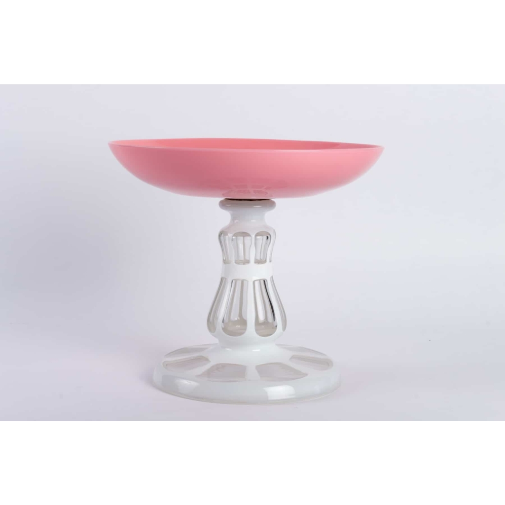 Coupe en overlay rose 1840 | Biron Coupe en overlay rose 1840