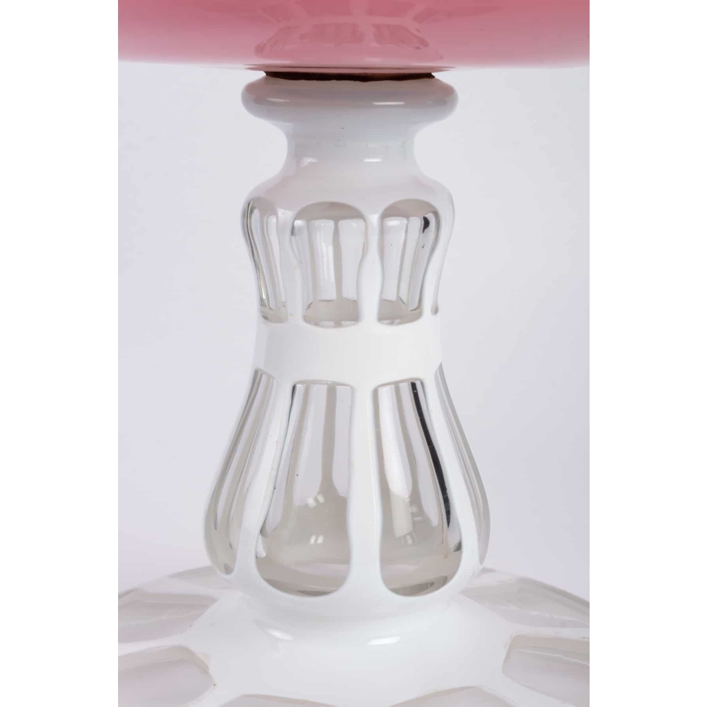 Coupe en overlay rose 1840 | Biron Coupe en overlay rose 1840