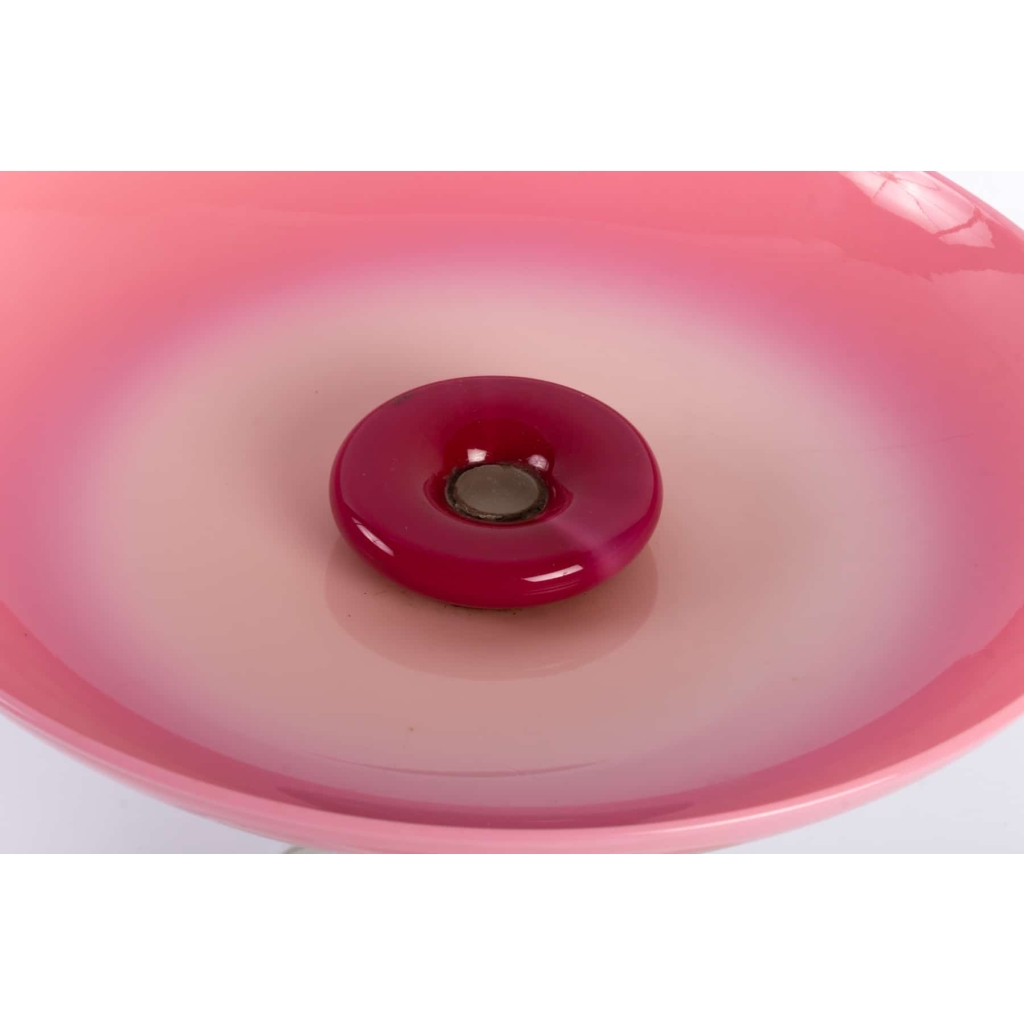 Coupe en overlay rose 1840 | Biron Coupe en overlay rose 1840