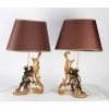 Une paire de chenets montés en lampe époque XIXe de style Napoléon III | Biron ||||||||||