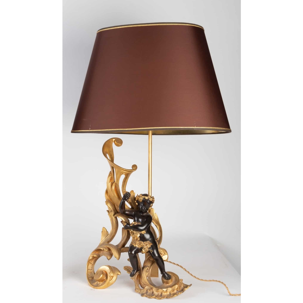 Une paire de chenets montés en lampe époque XIXe de style Napoléon III | Biron Une paire de chenets montés en lampe époque XIXe de style Napoléon III