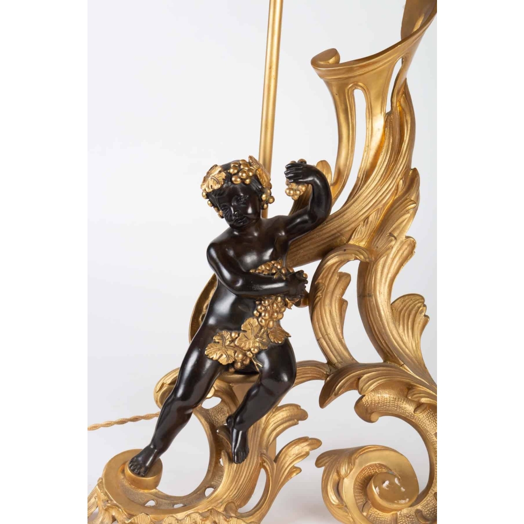 Une paire de chenets montés en lampe époque XIXe de style Napoléon III | Biron Une paire de chenets montés en lampe époque XIXe de style Napoléon III