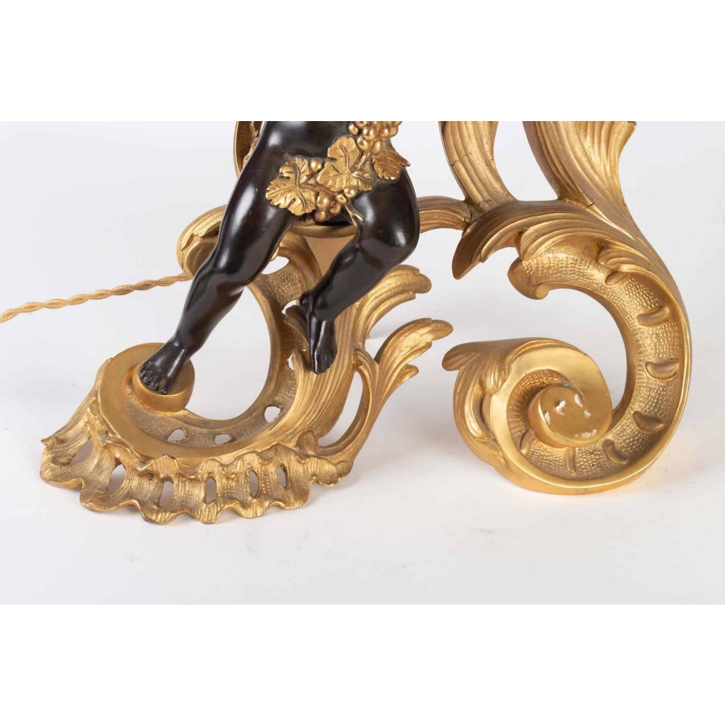Une paire de chenets montés en lampe époque XIXe de style Napoléon III | Biron Une paire de chenets montés en lampe époque XIXe de style Napoléon III
