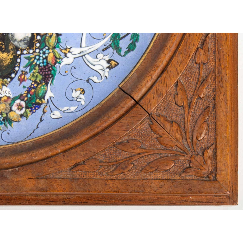 Paire d'émaux, circa. 1880, Les 5 sens et la Justice