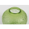 Paire de vases « Gui » verre vert absinthe et vert kaki de René LALIQUE