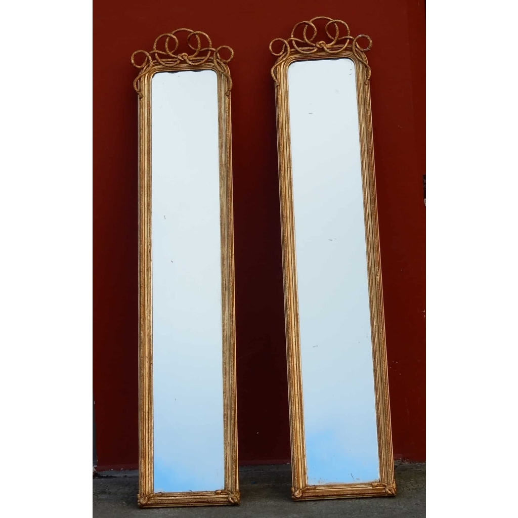 1850/80 Paire de Miroirs au Mercure N 3 .2m21 x 0m47 2
