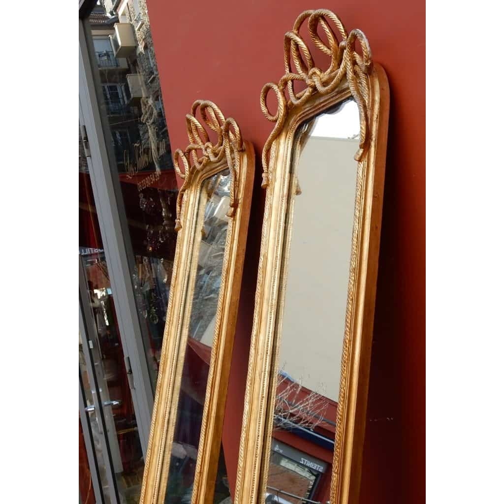 1850/80 Paire de Miroirs au Mercure N 3 .2m21 x 0m47 4