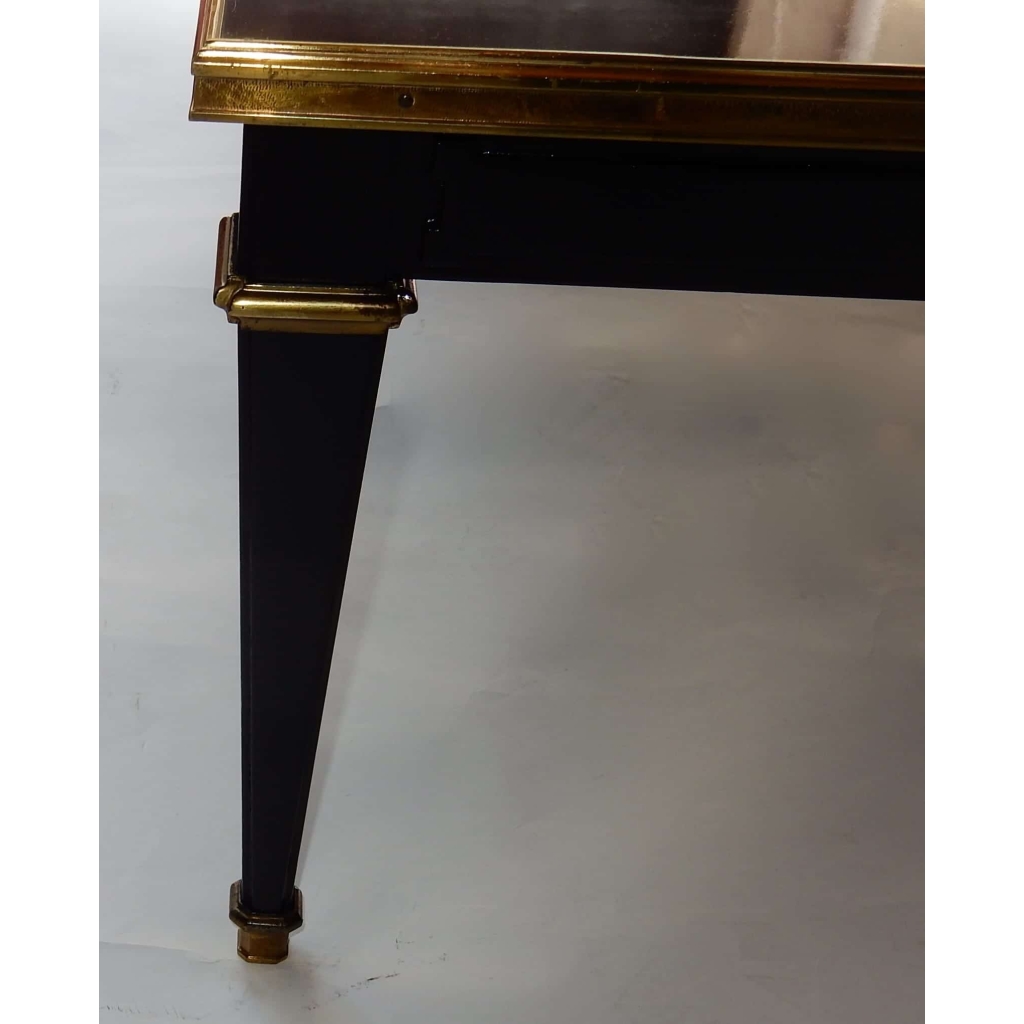 1950/70 Gerard MILLE Pour Maison Jansen Table Basse Bois Laqué Noir 120 x 80 cm
