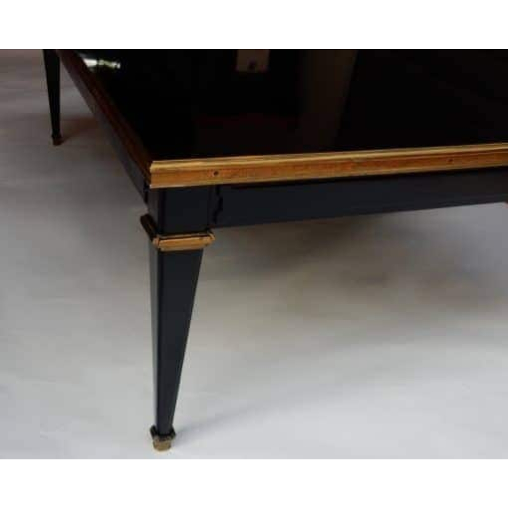 1950/70 Gerard MILLE Pour Maison Jansen Table Basse Bois Laqué Noir 120 x 80 cm
