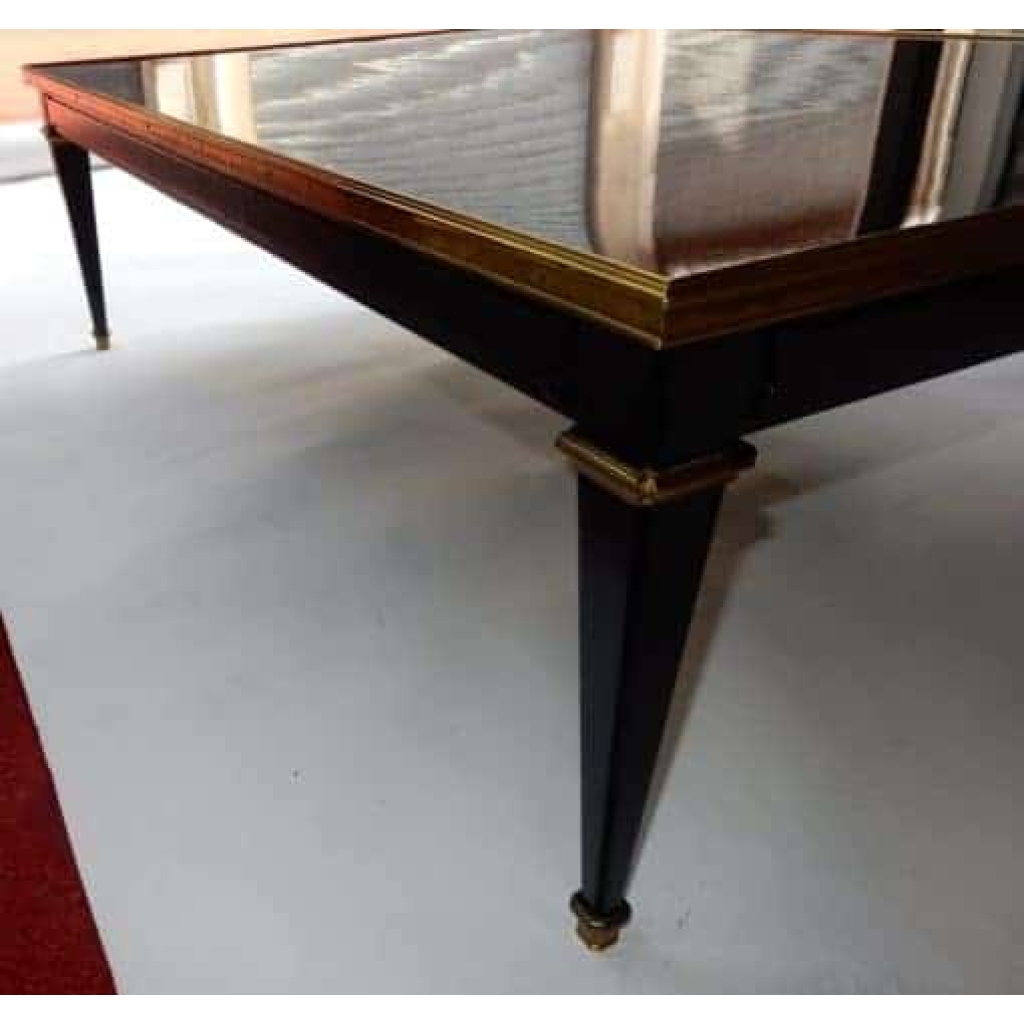 1950/70 Gerard MILLE Pour Maison Jansen Table Basse Bois Laqué Noir 120 x 80 cm