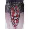Vase "Primevères" pâte de verre rose, violette, noire et blanche - Gabriel ARGY-ROUSSEAU