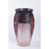 Vase "Primevères" pâte de verre rose, violette, noire et blanche - Gabriel ARGY-ROUSSEAU