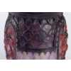 Vase "Primevères" pâte de verre rose, violette, noire et blanche - Gabriel ARGY-ROUSSEAU