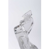 Mascotte Serre-Livres « Coq Houdan » verre blanc socle sur base verre opalin noir de René LALIQUE