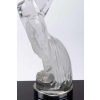 Mascotte Serre-Livres « Coq Houdan » verre blanc socle sur base verre opalin noir de René LALIQUE