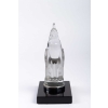 Mascotte Serre-Livres « Coq Houdan » verre blanc socle sur base verre opalin noir de René LALIQUE