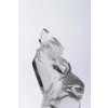 Mascotte Serre-Livres « Coq Houdan » verre blanc socle sur base verre opalin noir de René LALIQUE