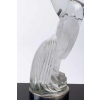 Mascotte Serre-Livres « Coq Houdan » verre blanc socle sur base verre opalin noir de René LALIQUE