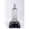 Mascotte Serre-Livres « Coq Houdan » verre blanc socle sur base verre opalin noir de René LALIQUE