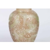 Vase « Martin Pêcheurs » verre blanc patiné sepia et vert de René LALIQUE