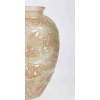 Vase « Martin Pêcheurs » verre blanc patiné sepia et vert de René LALIQUE