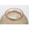 Vase « Martin Pêcheurs » verre blanc patiné sepia et vert de René LALIQUE