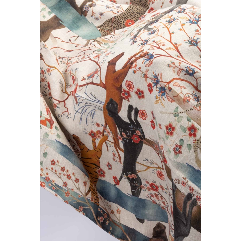 Tissu en lin « Panthères » | Biron Tissu en lin "Panthères"