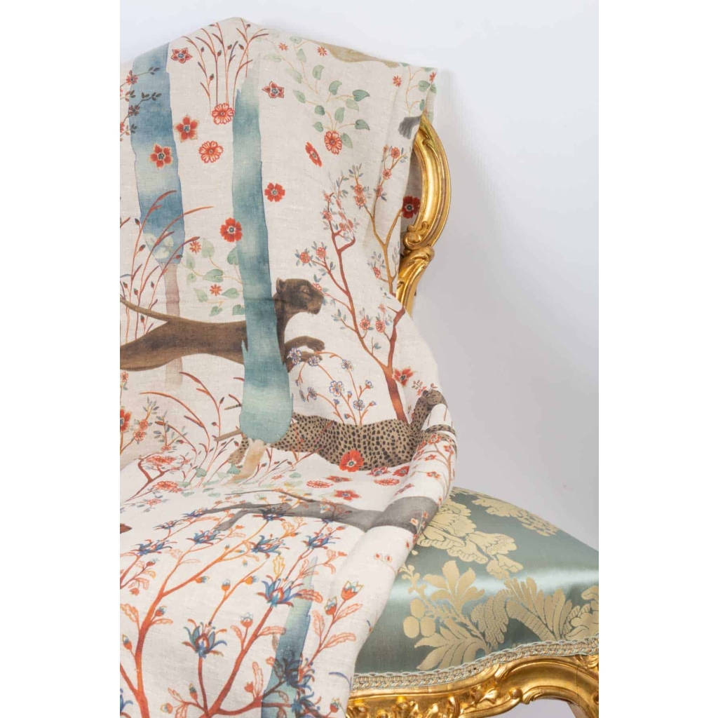 Tissu en lin « Panthères » | Biron Tissu en lin "Panthères"
