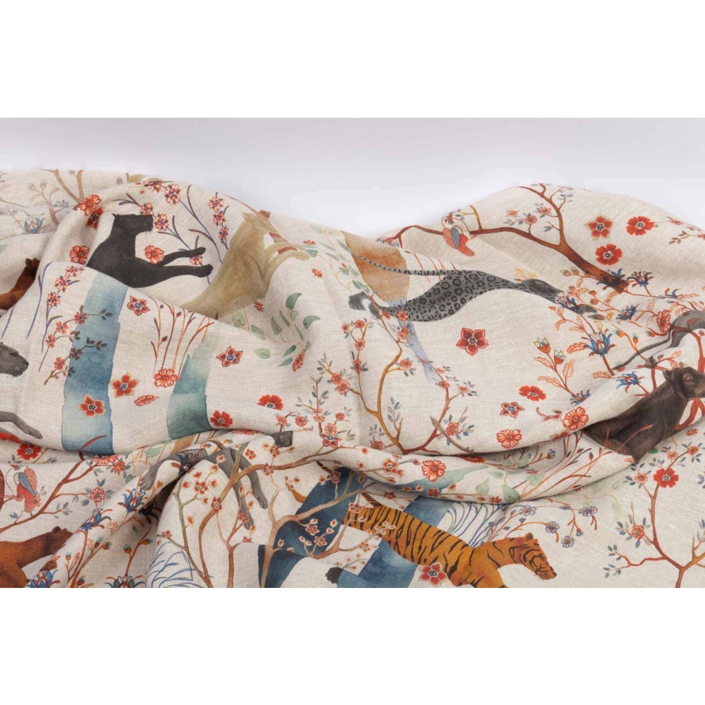 Tissu en lin « Panthères » | Biron Tissu en lin "Panthères"