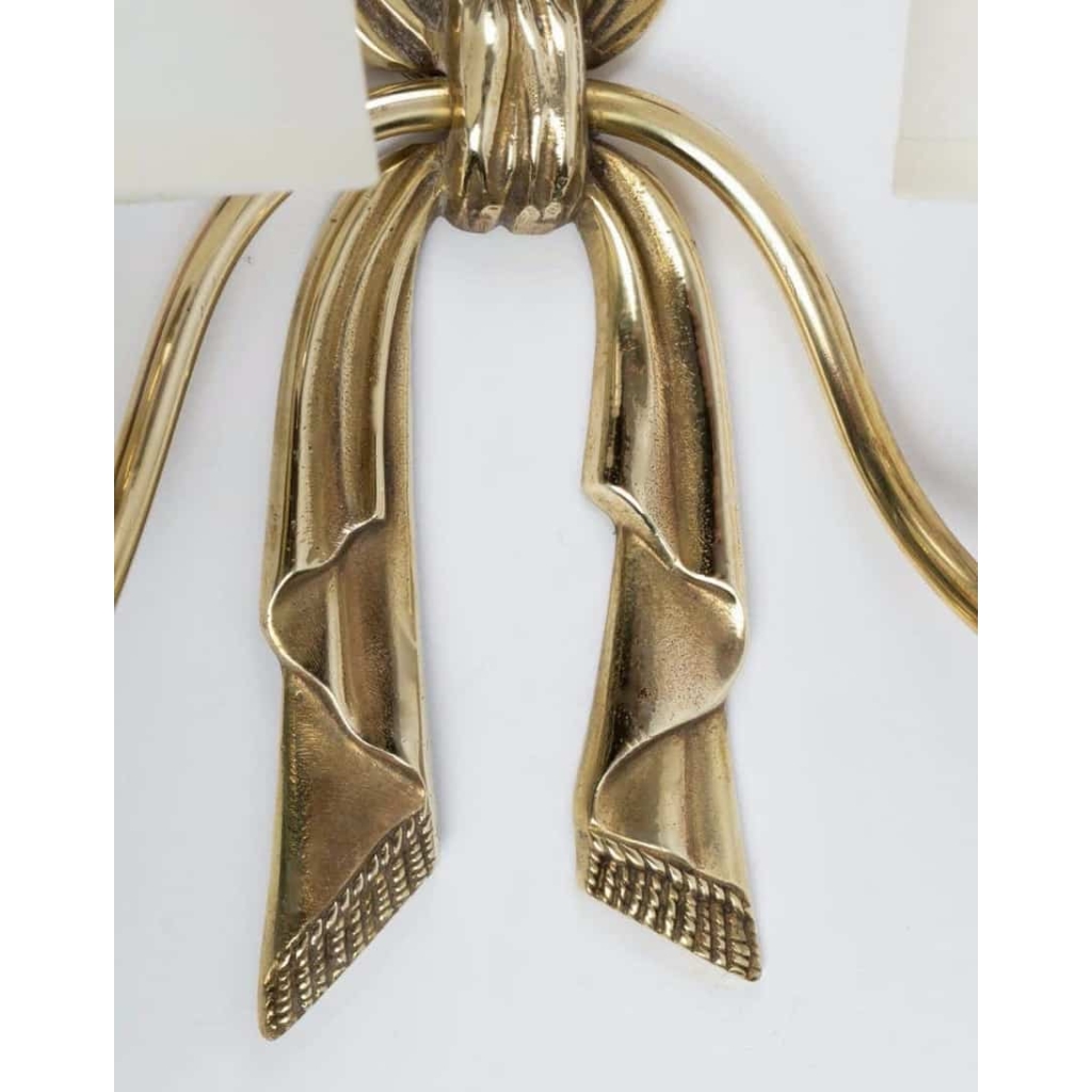 Paire d’Appliques « Ruban » Bronze Lucien Gau 1960 | Biron Paire d'Appliques "Ruban" Bronze Lucien Gau 1960