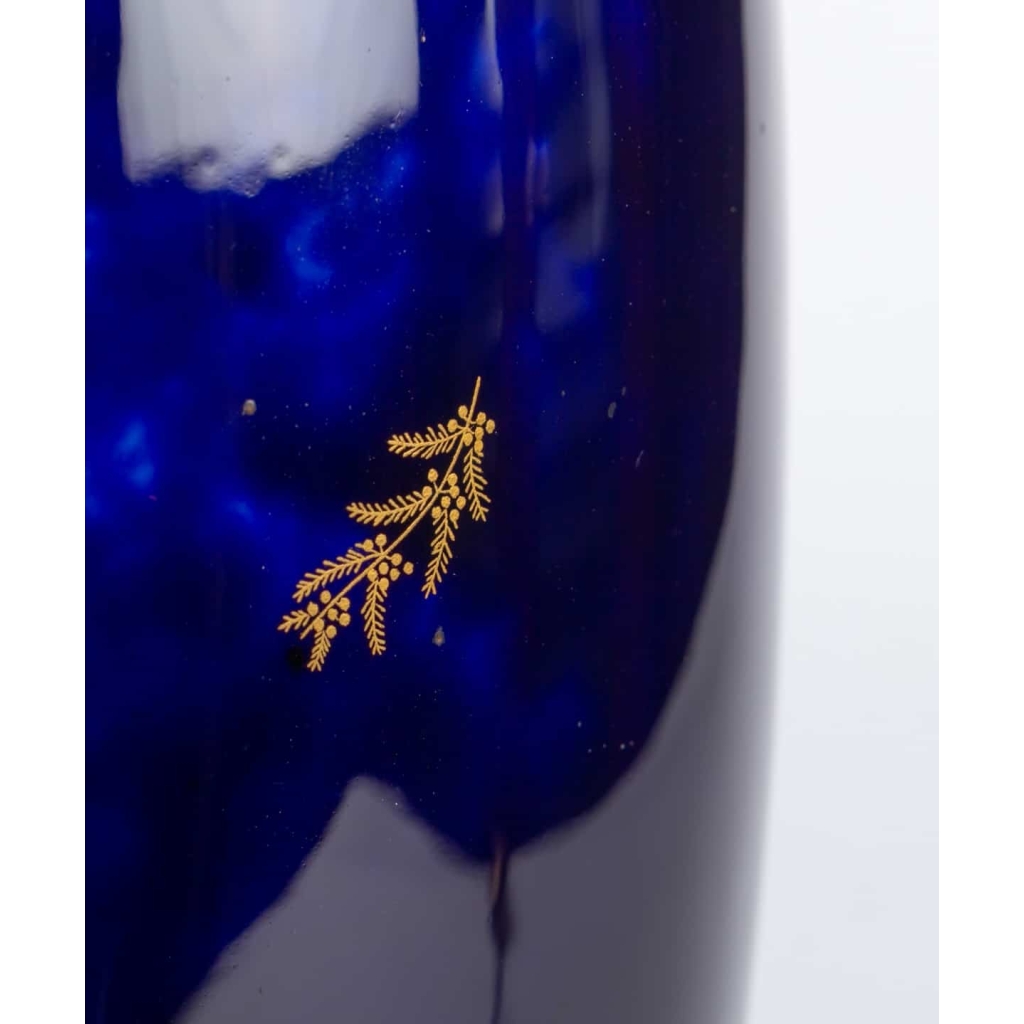Lampe bleu marbré de Sèvres 1925 | Biron Lampe bleu marbré de Sèvres 1925