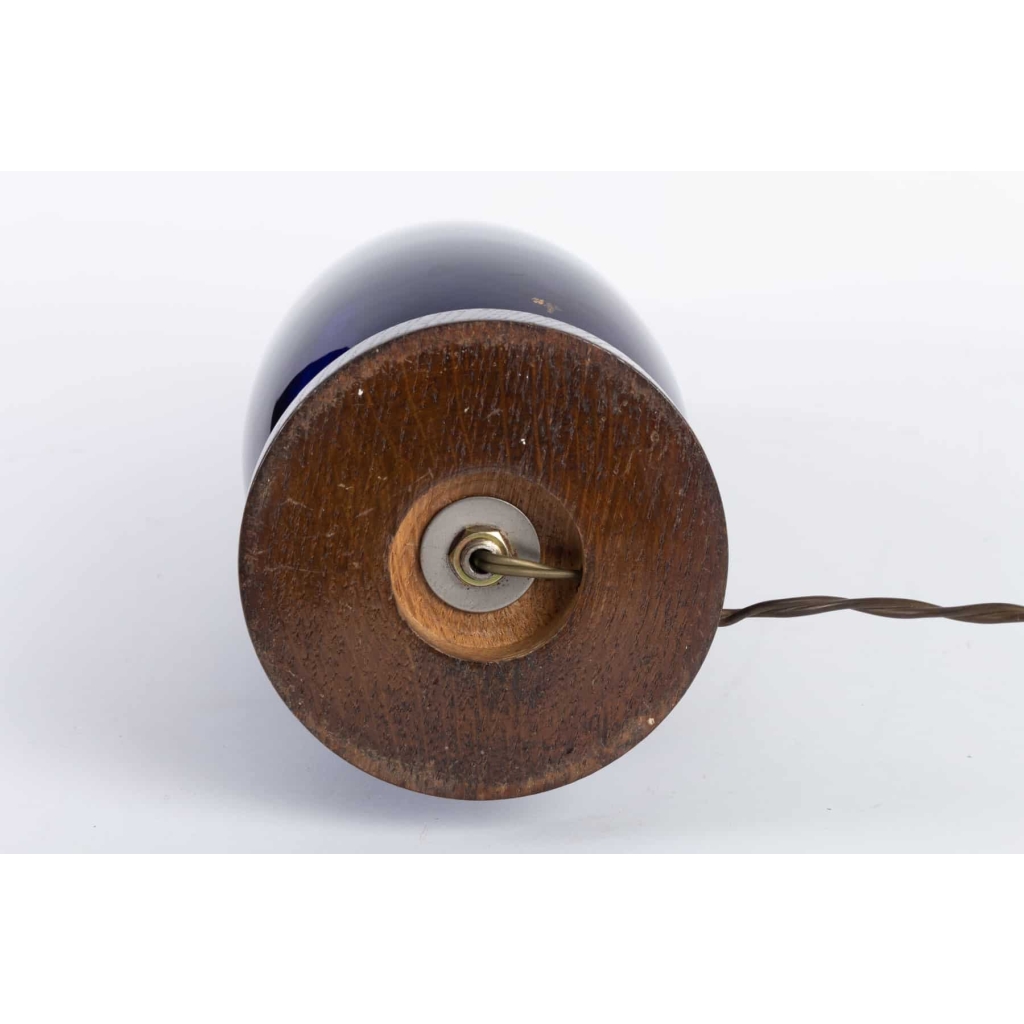 Lampe bleu marbré de Sèvres 1925 | Biron Lampe bleu marbré de Sèvres 1925