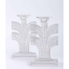 Paire de Bougeoirs « Tokyo » verre blanc de René LALIQUE