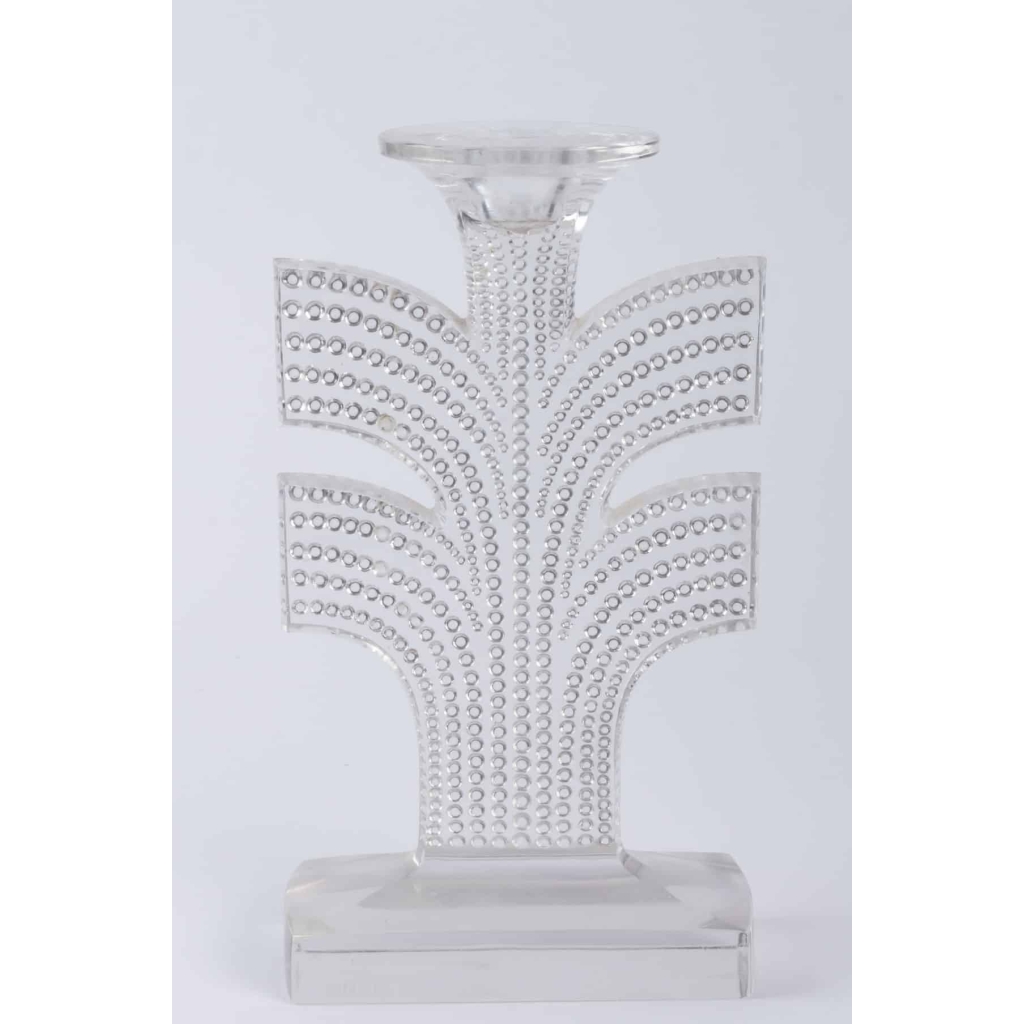 Paire de Bougeoirs « Tokyo » verre blanc de René LALIQUE